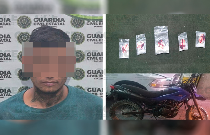 Hampón vendía droga en una moto robada