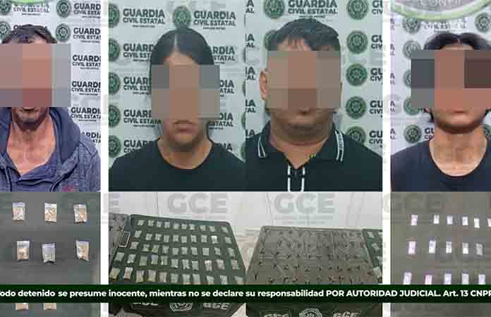 Caen cuatro presuntos “narcos”