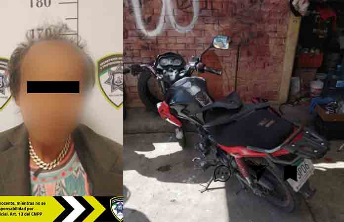 En flagrancia, sorprenden a ladrón de motos