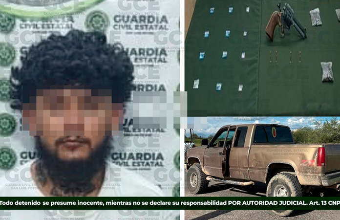En Villa de Ramos, apresan a sujeto con pistola y droga