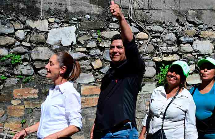 Sheinbaum y Gallardo protegen a damnificados de la Huasteca