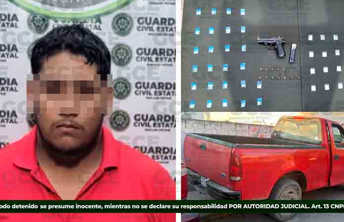 Apresan a “narco” armado en V. de Arista