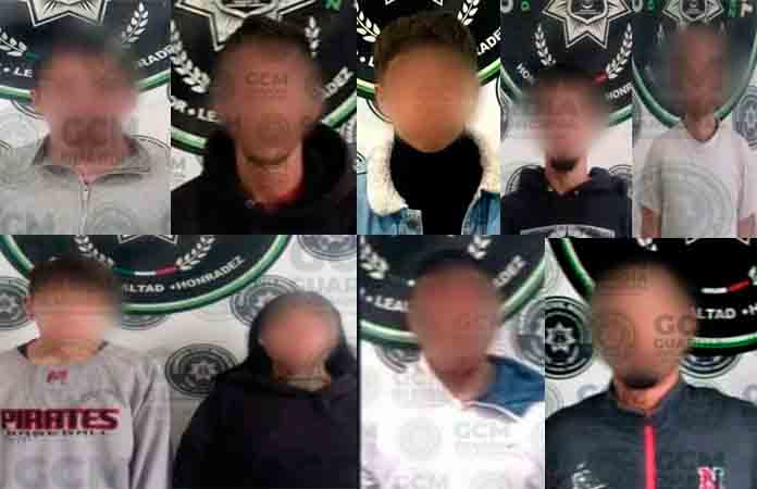 Con droga, nueve viciosos acaban encerrados