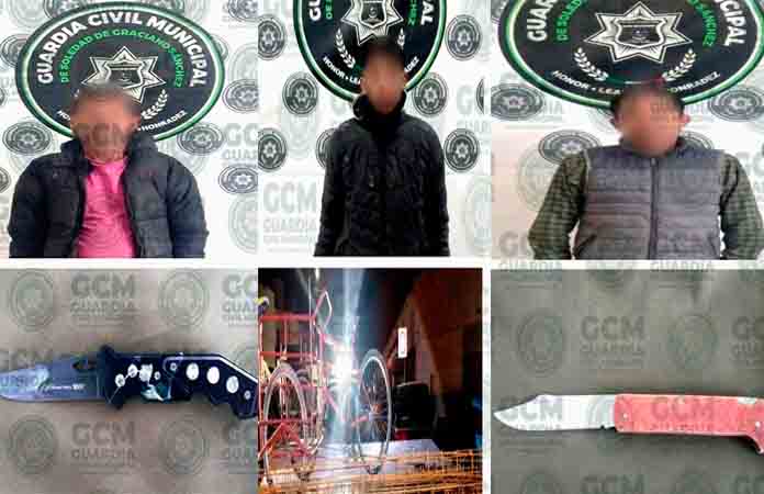 Por portar armas y robo, encierran a maleantes