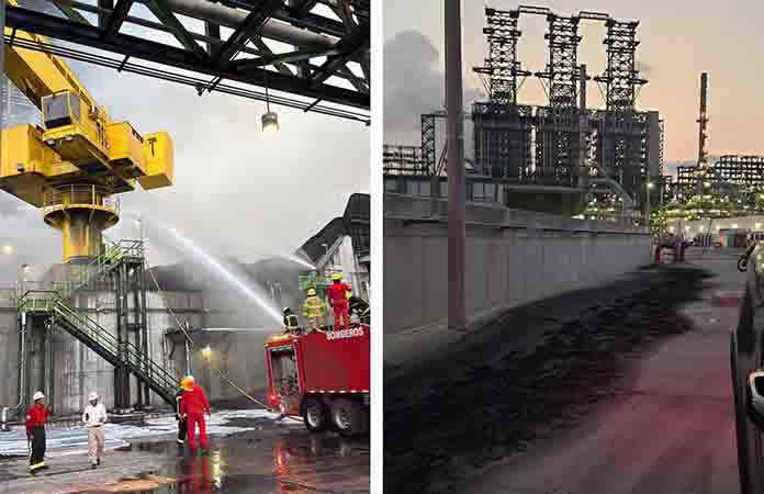 Investigan causa de incendio en refinería