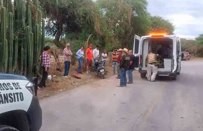 Motociclista lesionado al derrapar