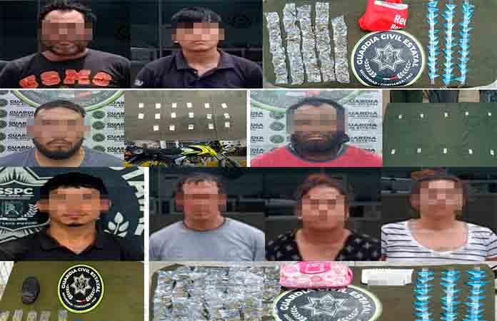 Caen ocho narcos en varios municipios