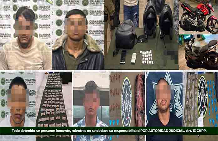 Capturan a siete hampones por robo y venta de drogas