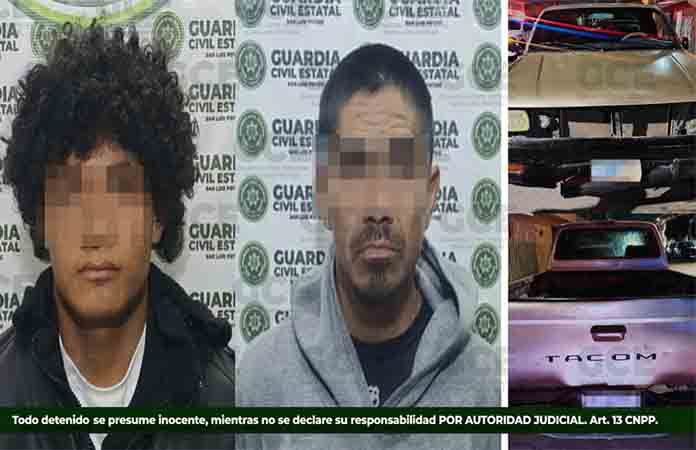 Capturan a dos presuntos ladrones de vehículos